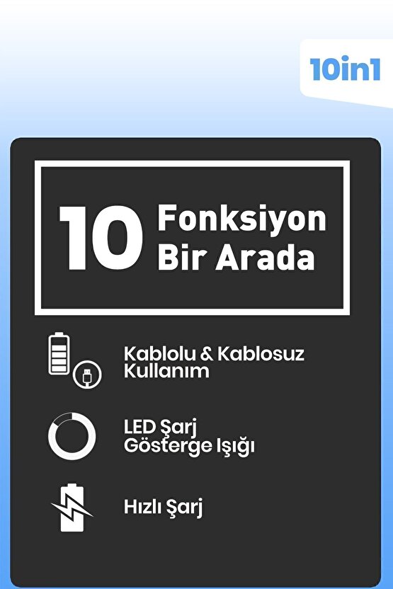 Ideal Paslanmaz Çelik Full Standlı Li-ion Bataryalı 10 In 1 Erkek Bakım Seti Kiti