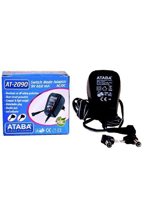 At-2090 9v 660mah Çift Jacklı Adaptör