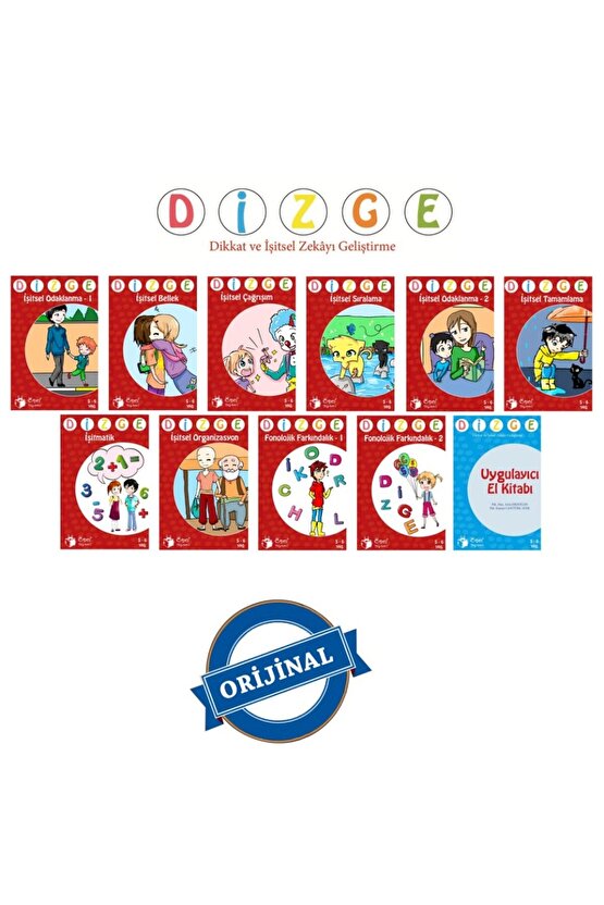 Dizge 5-6 Yaş Görsel Dikkat Ve Işitsel Zeka Geliştirme Seti (11 KİTAP 1 KONTROL ARACI)