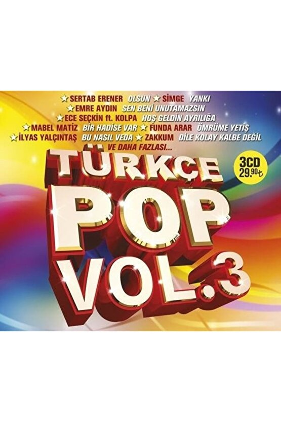 Türkçe Pop Hit ( Vol. 3 - 2017 ) 3 CD Box Set