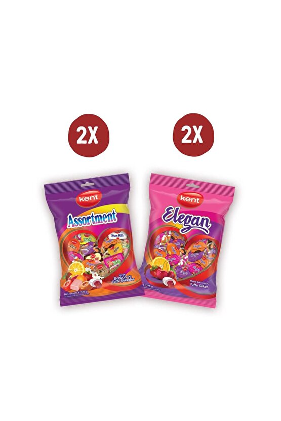 Assortment & Elegan Karışık Bayram Şekeri Paketi - 4 Adet