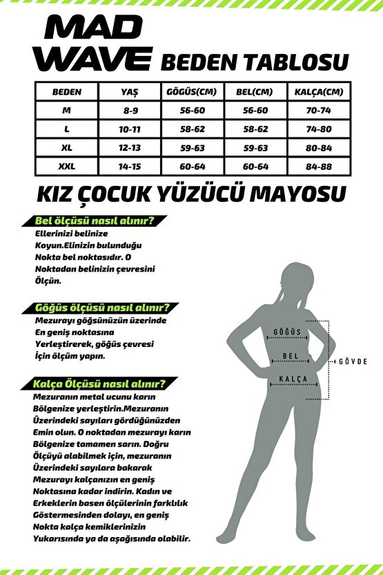 M1460-31 Kız Çocuk Antrenman Yüzücü Mayosu