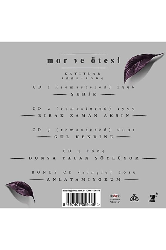 Mor Ve Ötesi 1996-2004 Kayıtlar Box Set, Special Edition 5×cd, Album ( Sıfır Ambalajında )