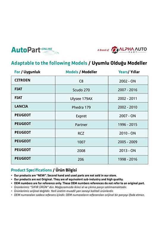 Citroen Için Radyatör Ek Depo Kapağı