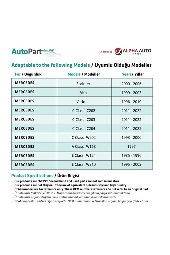 Mercedes A Class W168,m Class W163 Için Konnektör