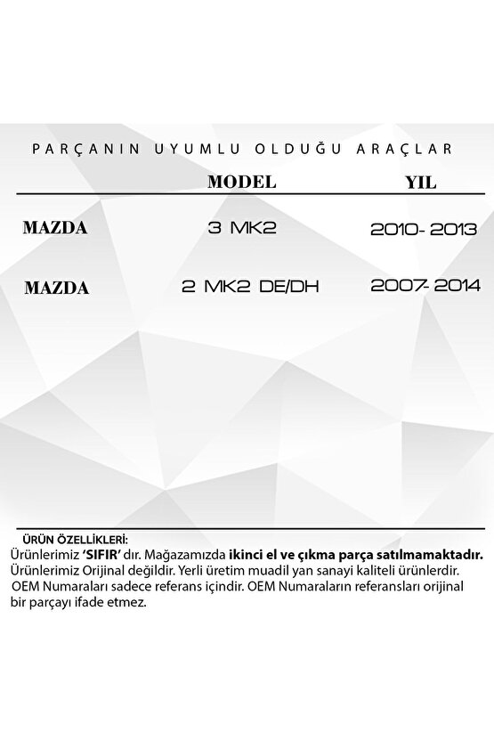 Mazda Yeni Model Için Yan Ayna Katlama Dişlisi 48-diş