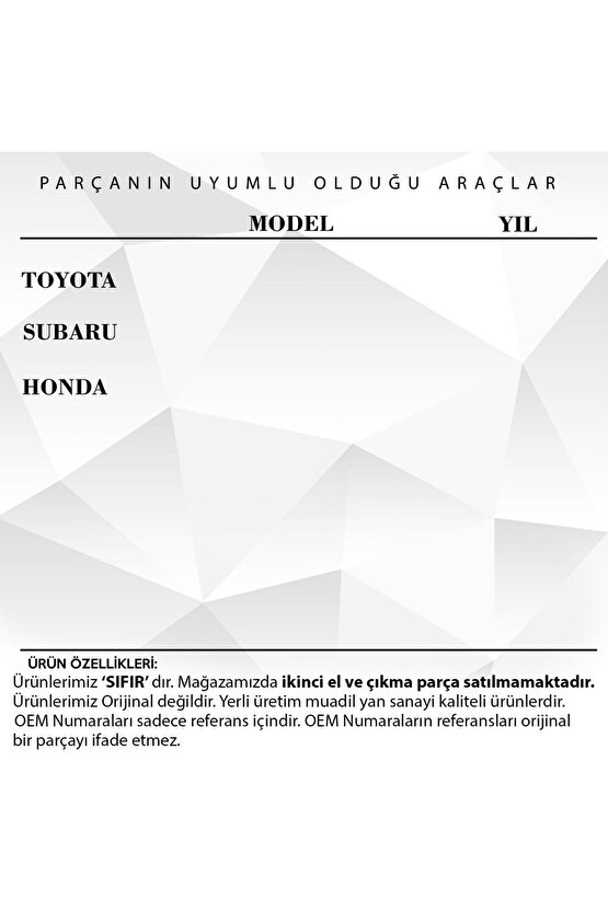 Toyota, Honda Için Toz Klipsi- 5 Adet