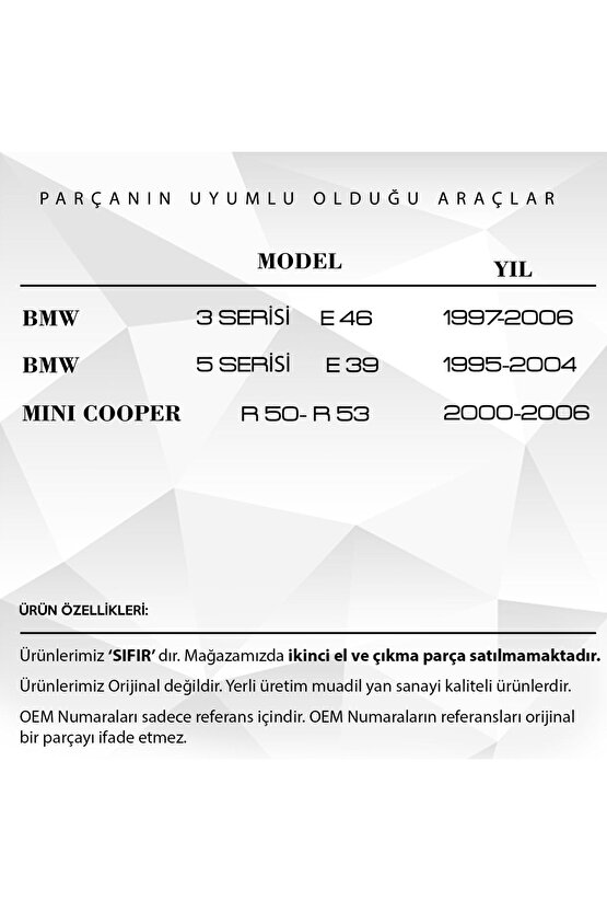 Bmw E46,e39,e53 Için Katlanır Ayna Tamir Takımı