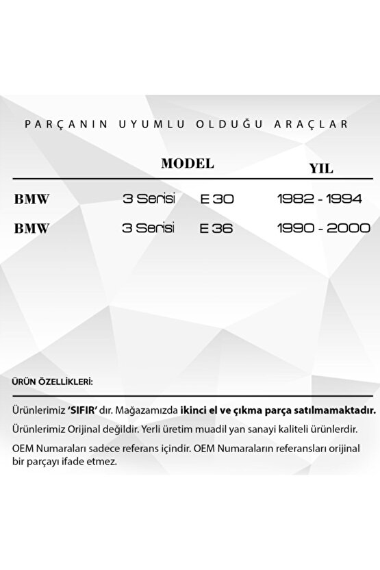 Bmw 3 Serisi E 30  Uyumlu  E 36 Için Kriko Lift Takozu