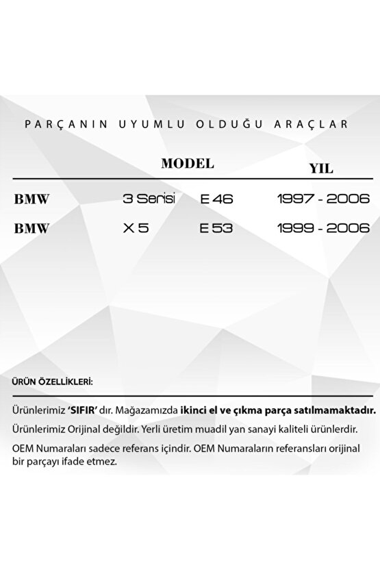 Bmw 3 Serisi E46, X5 E53 Için Lift Takozu Uyumlu