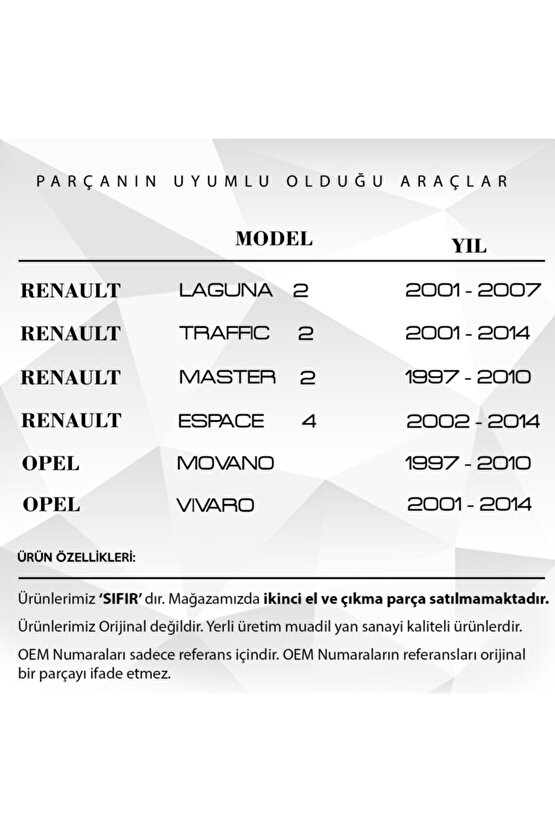 Renault Traffic Master Laguna Opel Vivaro Için Triger Kayışı Kapağı Uyumlu