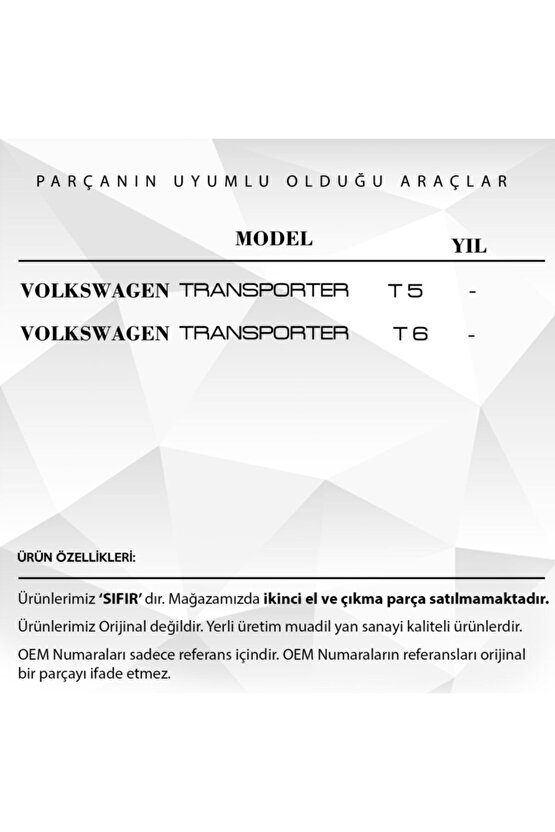 Volkswagen Transporter T5 - T6 Için 5 Vites Topuzu Numaratörü