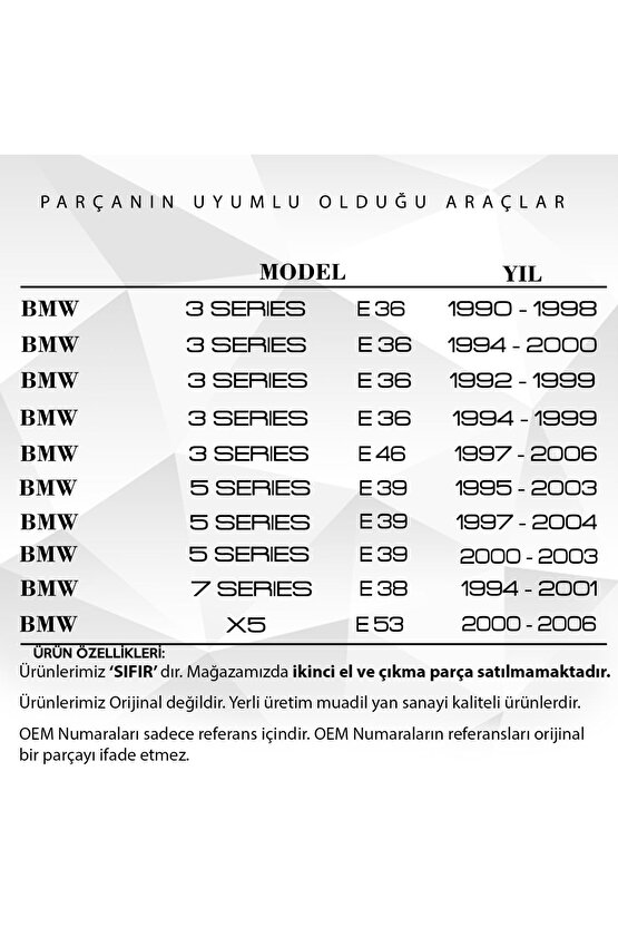 Bmw E36,e46,e39,e38,e53 Için Sunroof Sürgü Ray Tamir Klips(2ADET)