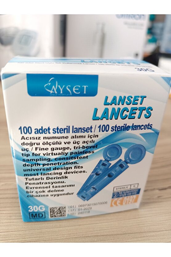 100lü Lancet 100 Adet Steril Lancet 30g