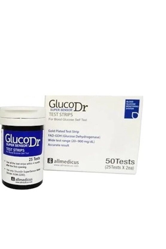 50li 1 Kutu Şeker Stribi Glucodr Süper Sensör Strip