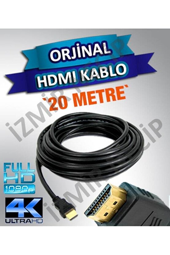 20 Metre 20 Mt Hdmi Mönitör Tv Uydu Projeksiyon Görüntü Kablosu