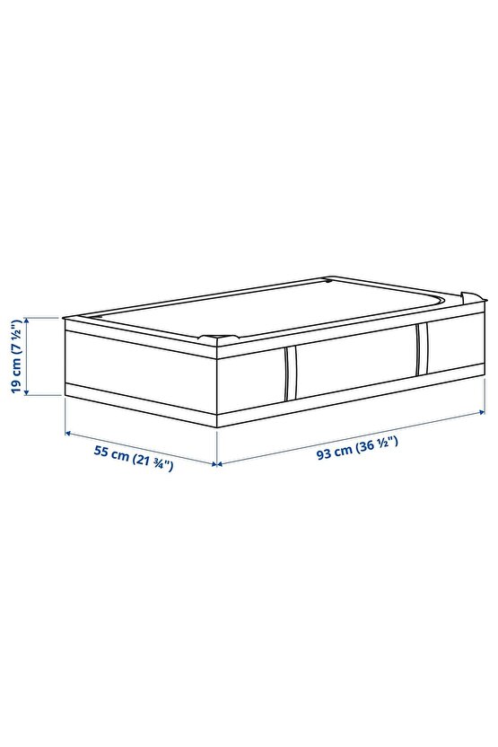 Skubb 93x55x19 Koyu Gri Yatak Altı Yastık Çarşaf Nevresim Giysi Saklama Kutusu Hurç