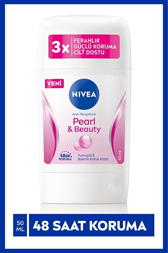 Kadın Stick Deodorant Pearl&Beauty 50ml, Ter Kokusuna Karşı 48 Saat Koruma,Pürüzsüz Koltuk Altı