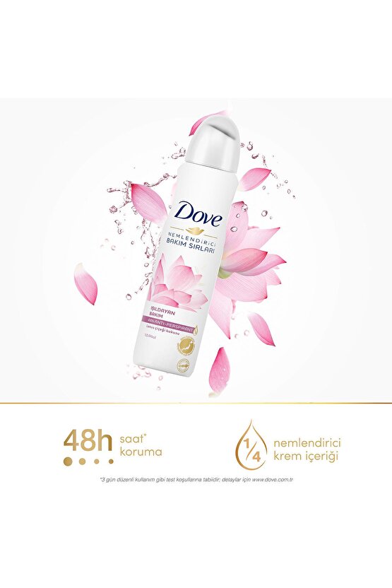 Kadın Sprey Deodorant Işıldayan Bakım Lotus Çiçeği Kokusu 150 ml X3 Adet