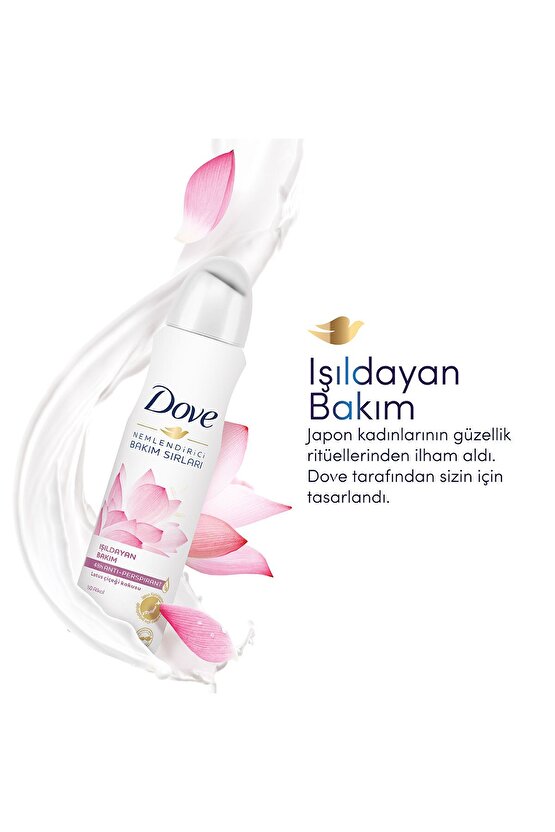 Kadın Sprey Deodorant Işıldayan Bakım Lotus Çiçeği Kokusu 150 ml X3 Adet