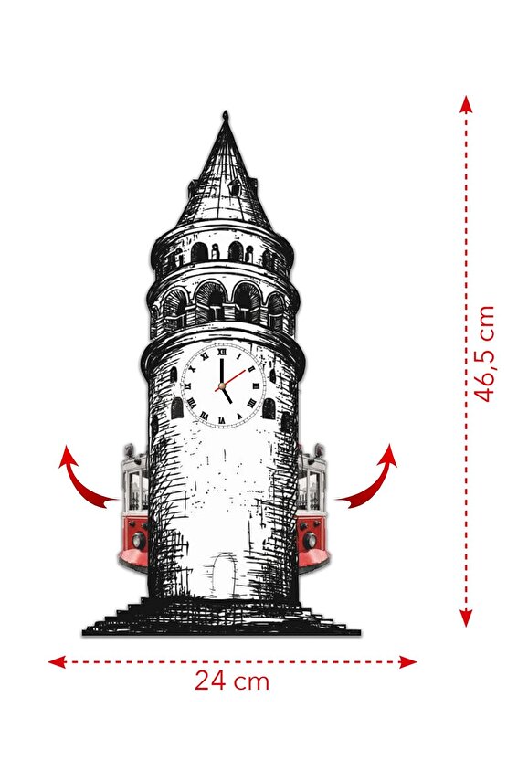 Galata Küpesi Dekoratif Sarkaçlı Duvar Saati