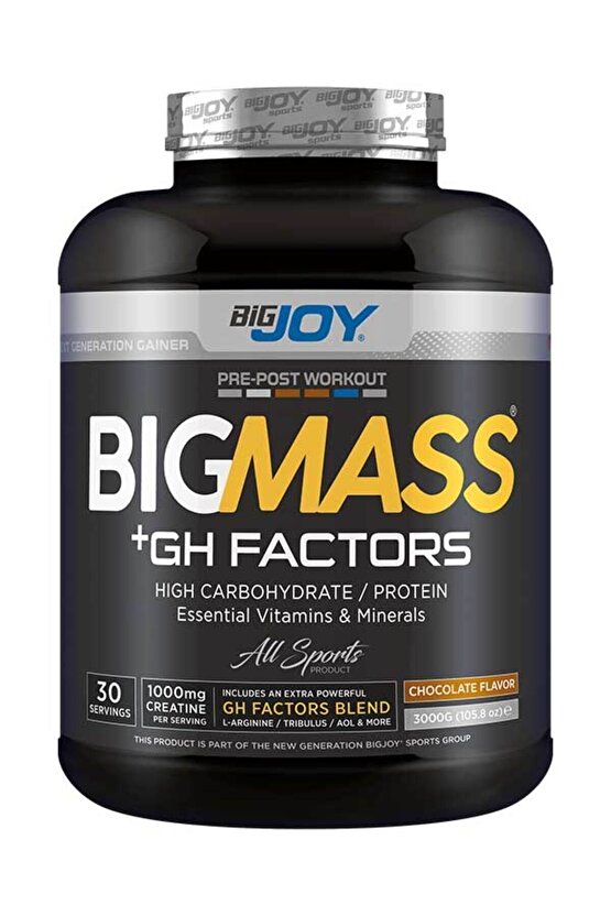 Bigmass Gh Factors Karbonhidrat Tozu 3000 gr Çikolata Creabig Kreatin Monohydrate 120g Shaker 500 ml