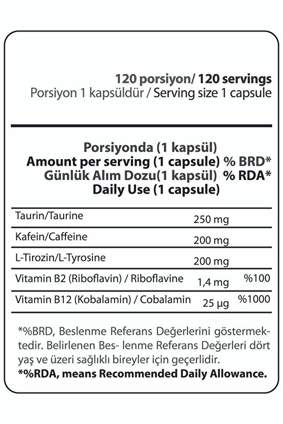 Caffeine 2T 120 kapsül