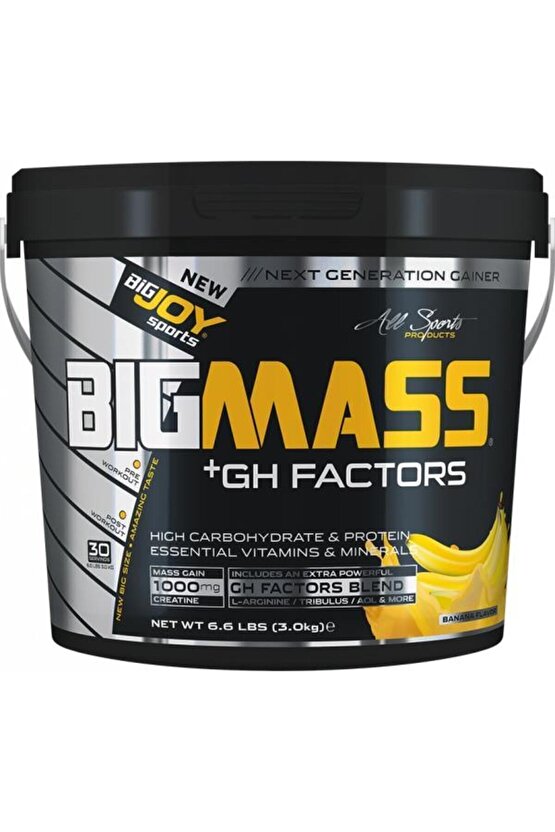 Bigmass Gh Factors Mass Gainer 3 Kg Muz Aroma Karbonhidrat Tozu High Carbonhidrate&protein&vitamins