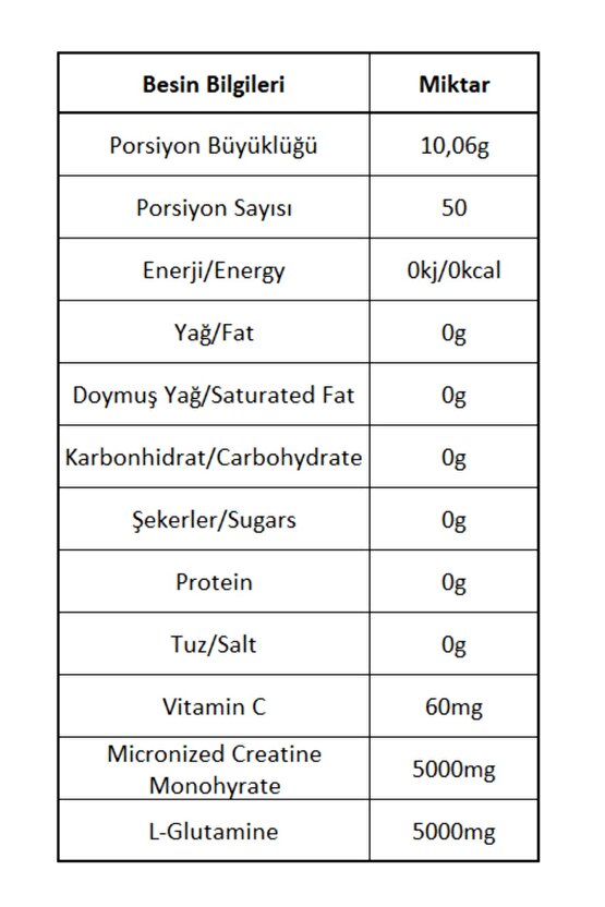 Creatine Glutamine 505g 50 Servis Big2 Kreatin Glutamin Amino Asit