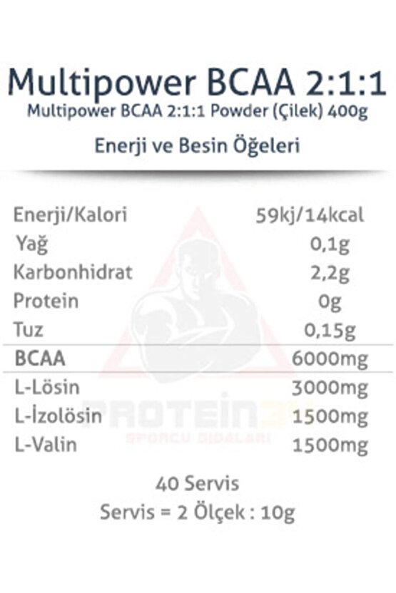 Bcaa Powder 400 gr Kiraz Aromalı