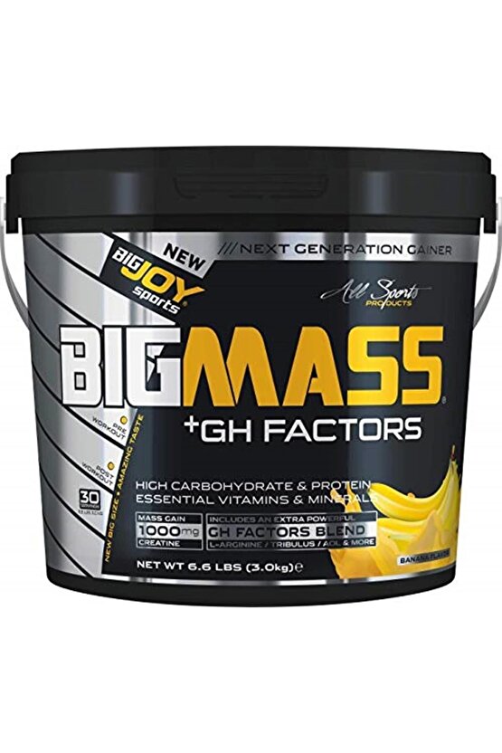 Bigmass Gh Factors Karbonhidrat Tozu 3000 gr - Muz Aromalı