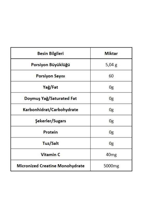 Creabig Creatine Monohydrate 300 gr %100 Mikronize Kreatin Amino Asit