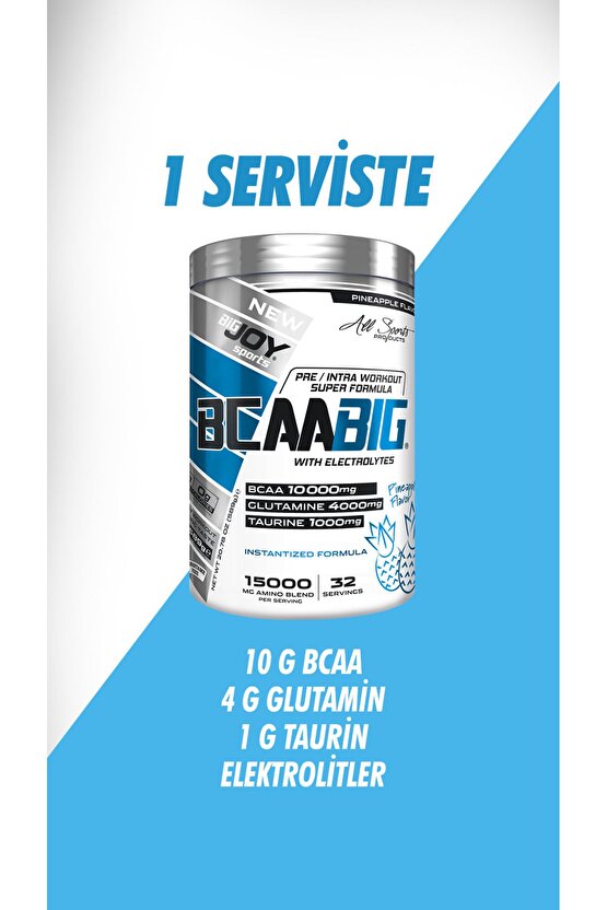 Bcaabig Bcaa+glutamin Ananas Aroma 589g Bcaa+glutamine 10g Bcaa+4g Glutamin+1g Taurine Aminoasit