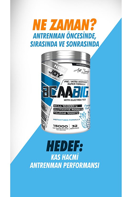 Bcaabig Bcaa+glutamin Ananas Aroma 589g Bcaa+glutamine 10g Bcaa+4g Glutamin+1g Taurine Aminoasit