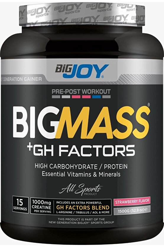 Bigmass Mass Gainer Gh Factors Karbonhidrat Protein Çilek Aroma 15 Servis