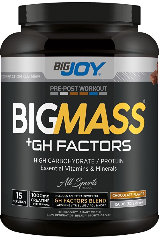 Bigmass Gh Factors Mass Gainer 1500gr Çikolatalı Karbonhidrat High Carbonhidrate&protein&vitamins