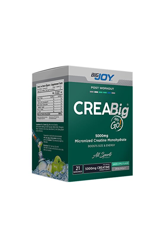 Creabig Go Creatine Monohydrate 21 Adet Saşe %100 Mikronize Kreatin Amino Asit