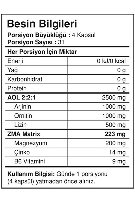 Bigjoy Aol Zma 124 Veggie Kapsül