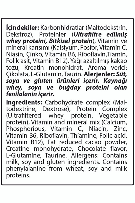 Pro Gainer 3 Kg Çikolata Aromalı Karbonhidrat Tozu