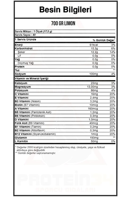 Iso Plus® L-carnıtıne 700 Gr - Limon Aroma