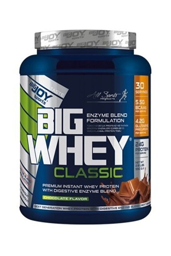 Big Whey Classic Çikolata Aromalı Protein Tozu 1020 gr 3o Servis Whey Protein - Shaker Hediyeli