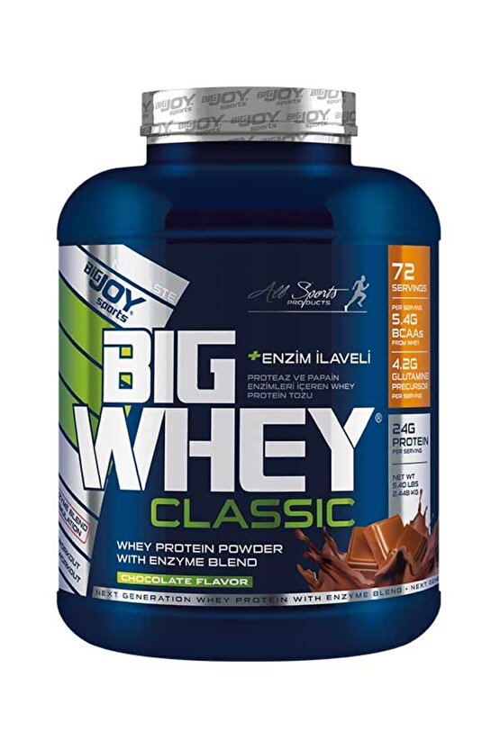 Big Whey Classic Çikolata Aromalı Protein Tozu 72 Servis 2448 gr Sindirim Enzimi Ilaveli