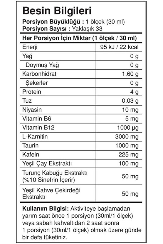 Portakal Aromalı Thermo Nator L Karnitin 1000 ml 3000mg L Carnitine