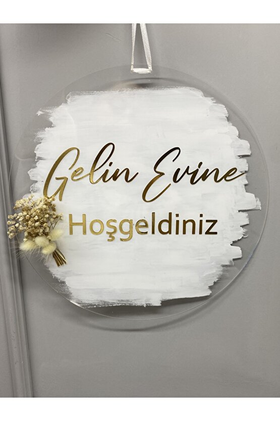 Gelin Evine Hoşgeldiniz Pleksi Kapı Süsü