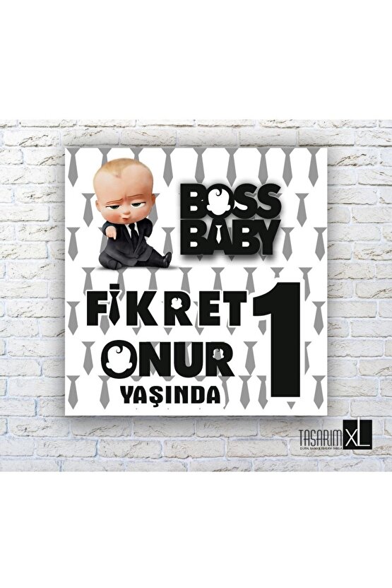 Baby Boss Temalı Doğum Günü Afişi 100x100