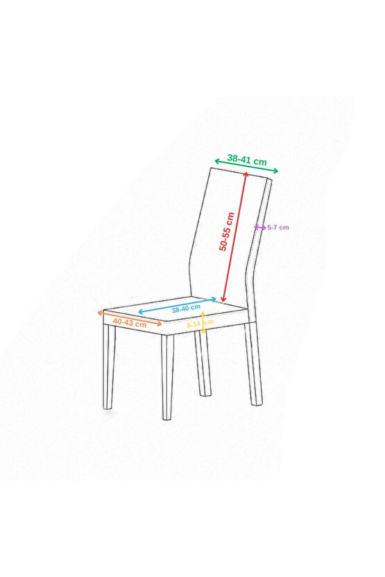 Standart Model Mikro Sandalye Örtüsü 4 Adet (AÇIKGRİ)