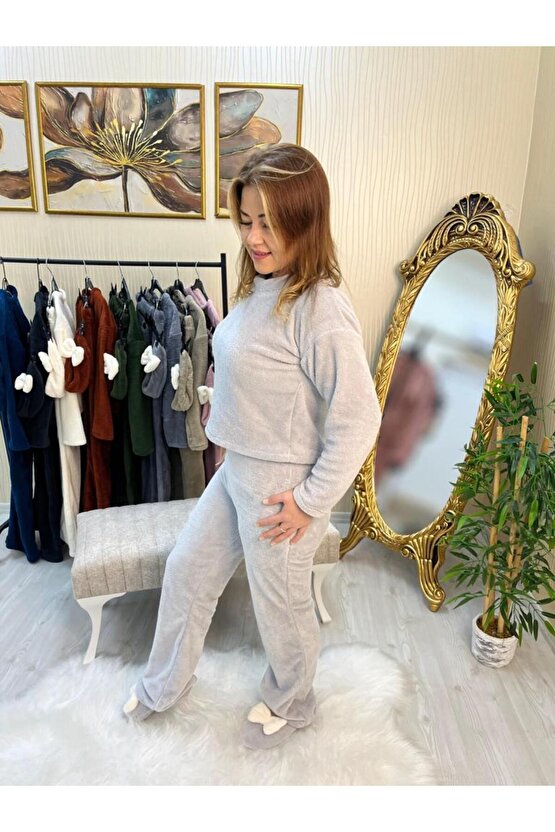 Peluş Takım Ispanyol Paça Crop Model(PATİK HEDİYELİ)