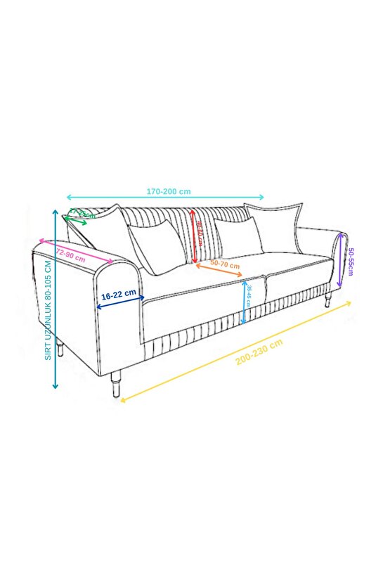 3lü Koltuk Mikro Giydirme Koltuk Örtüsü(FUŞYA)