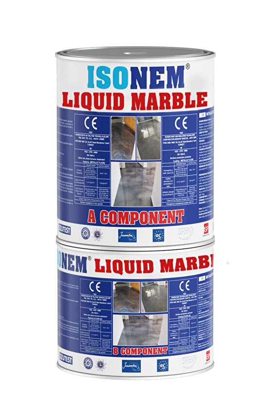 Liquid Marble ( Sıvı Mermer ) Mermer için sıvı kaplama Malzemesi 1 kg set M07 SILVER GREY Gümüş