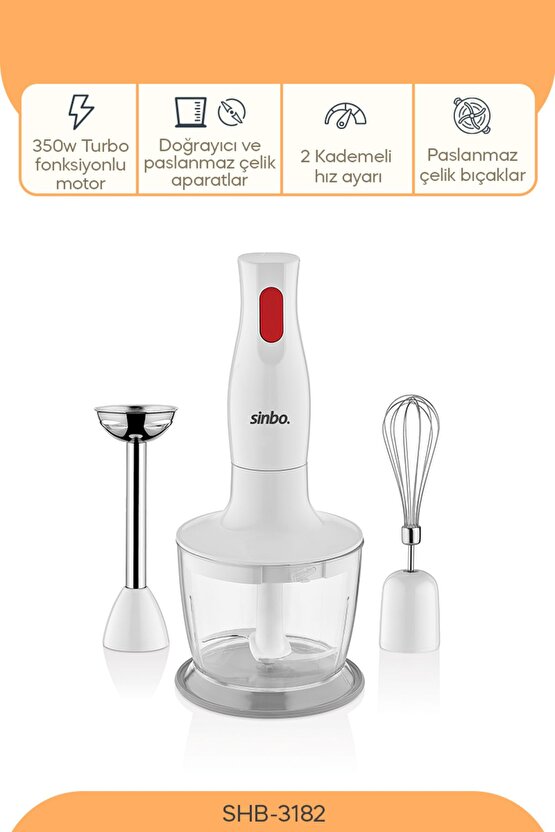 SHB-3182 3 Fonksiyonlu El Blender Seti